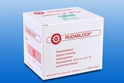 Rudablock dialysepleister 2,5x8,5cm wit per 100 stuks