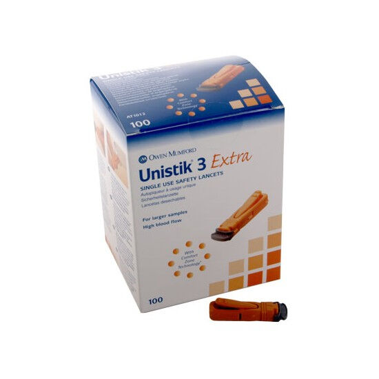 Unistik 3 Extra veiligheidslancetten oranje 21G per 100 stuks
