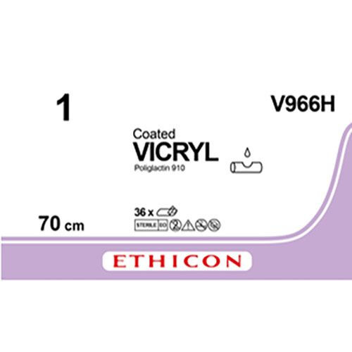 Ethicon Vicryl hechtdraad V966H 1-0  UPS-1-ongekleurd 5x70cm 36ST 