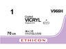 Ethicon Vicryl hechtdraad 1-0 ongekleurd 5x70cm V966H 36ST
