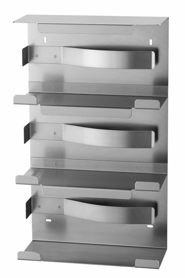 Handschoenendispenser wandhouder voor 3 handschoenendozen met drukklem
