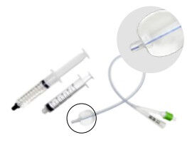 CARE Foley Catheter, Silicone Open Tip, 2-way, CH18/10ml, incl 2 spuiten, leeg/glycerine 10ml, 5st - afbeelding 0