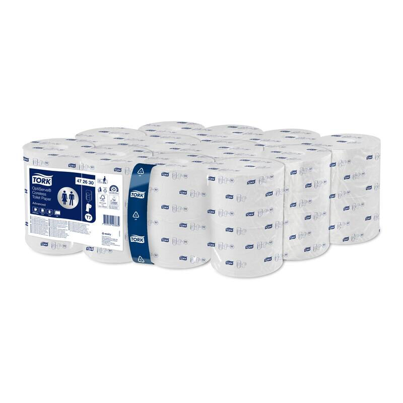 Tork Optiserve Hulsloos Toiletpapier Advanced 2-laags T7 Recycled wit 24 rollen - afbeelding 0