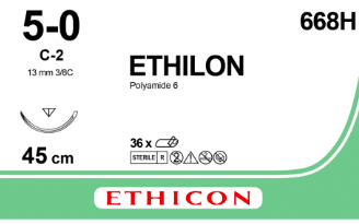 Ethilon 668H hechtdraad - C-2 5-0 - 45cm - | per 36 st. | - afbeelding 0