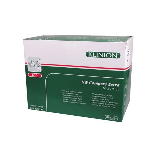 Klinion splitkompres non-woven 10x10cm steriel per 50x2st