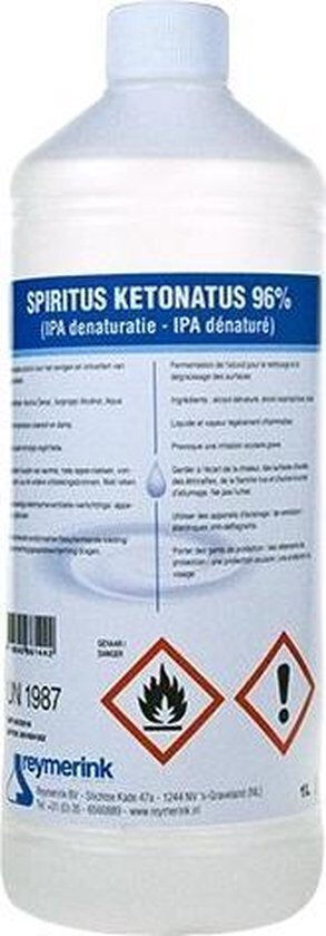 Alcohol 96% podior - ketonatus 1L per stuk