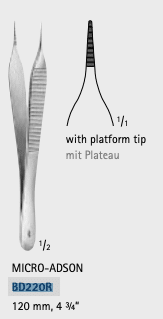 Aesculap anatomisch pincet micro-adson 120mm per stuk