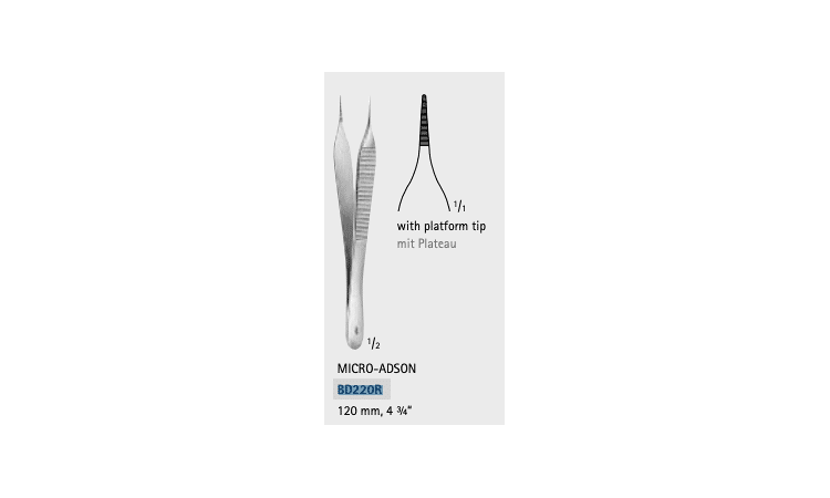 Aesculap anatomisch pincet micro-adson 120mm per stuk - afbeelding 0