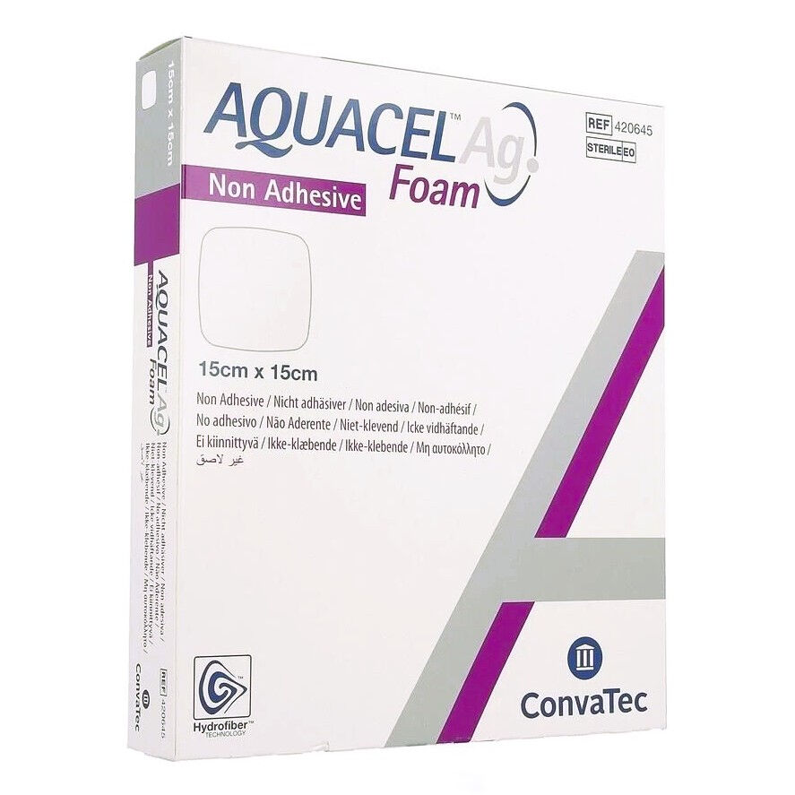 AQUACEL Ag Foam schuimverband 5x5 cm - 10ST
