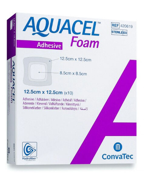 Aquacel Foam Schuimverband met Hydrofiber 12.5x12.5cm per 10ST