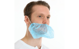 CMT baardmasker baardnetje NW blauw met 2 oorlussen per 100st.