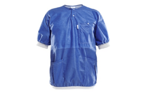 Barrier clean air suit omlooppak shirt met mouwen gebreide manchetten kort blauw S 26st.