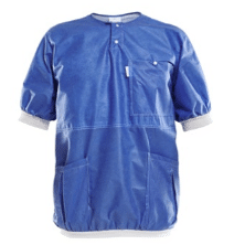 Barrier clean air suit omlooppak shirt met mouwen gebreide manchetten kort blauw XXL 18st.