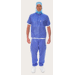 Barrier clean air suit omlooppak shirt met mouwen gebreide manchetten kort blauw - afbeelding 1