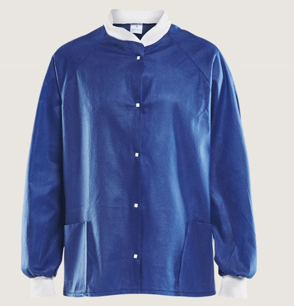 Molnlycke barrier warm up jacket unisoft lange mouwen blauw maat M per 48st - afbeelding 0