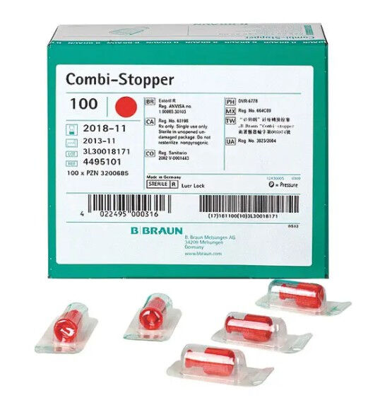 Afsluitdopje voor spuit - combistopper per 100st rood 