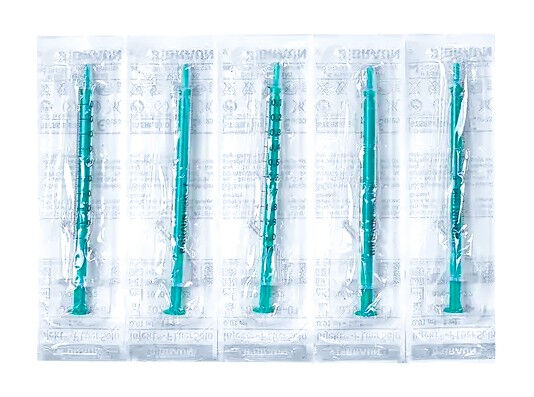 F 2-delige groene spuit per 100ST 