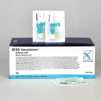 BD Vacutainer Safety Lok bloedafnameset 23G (0,6 x 19 mm) met 18CM slang verpakt per 50ST - afbeelding 1