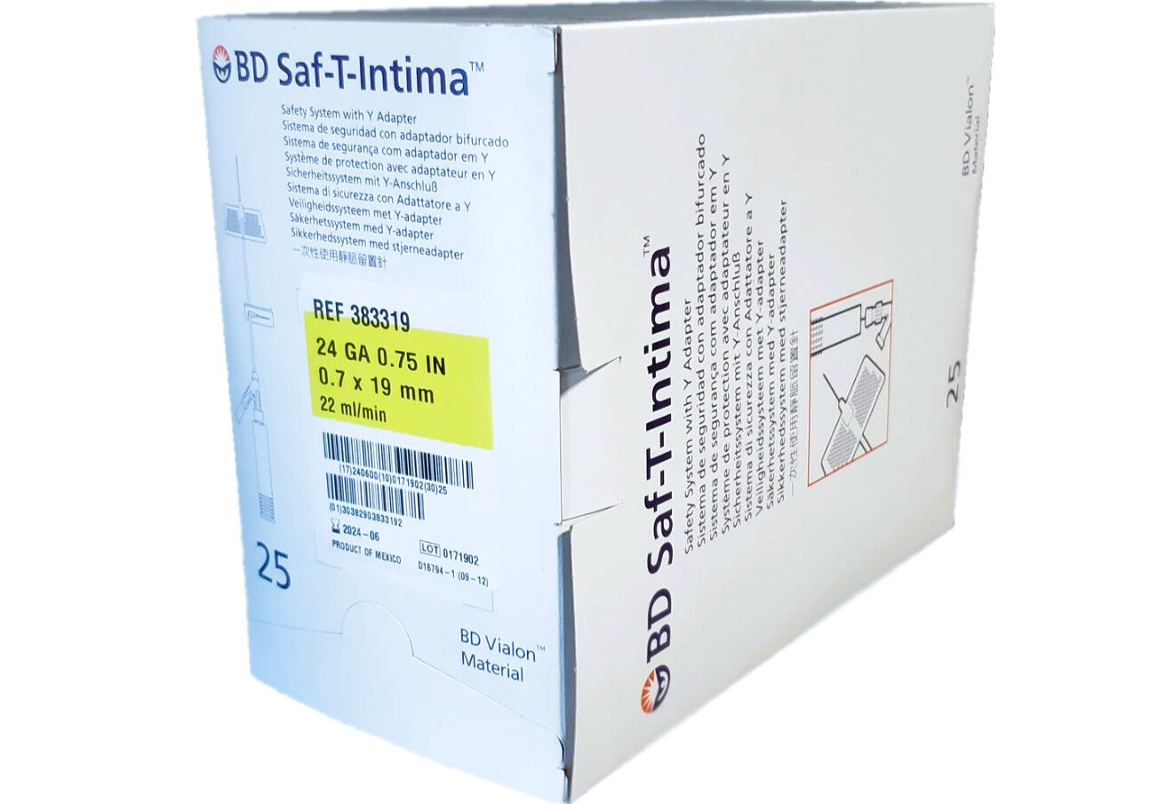 BD Saf-T-Intima vleugelnaald met slang Y connector per 25ST