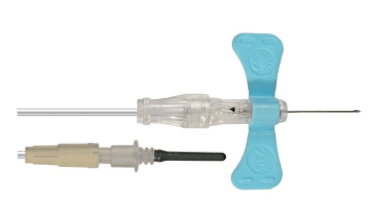 BD Vacutainer bloedafnameset vleugelnaald met  safety-lock 23G x18cm blauw per 50st.