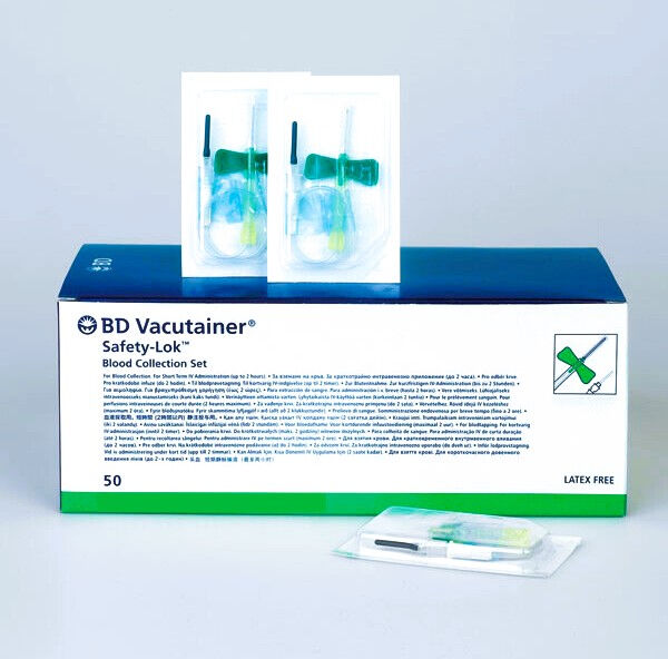 BD Vacutainer Safety-lok vleugelnaald met 18cm slang per 50ST 