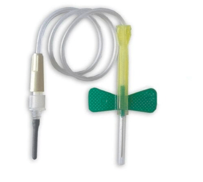 BD Vacutainer Safety-lok vleugelnaald 23G blauw (veilig) met 18cm slang per 50st. - afbeelding 1