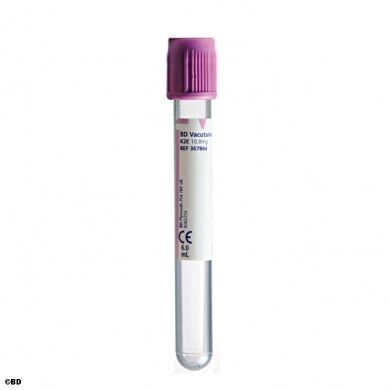 Vacutainer buis EDTA plus 6ml met lila dop per 100st.