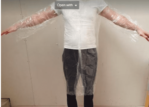 PE wegwerp jas met lange mouwen per 10st.