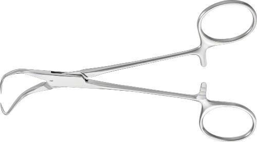 Aesculap Doekklem Backhaus gebogen 135mm 