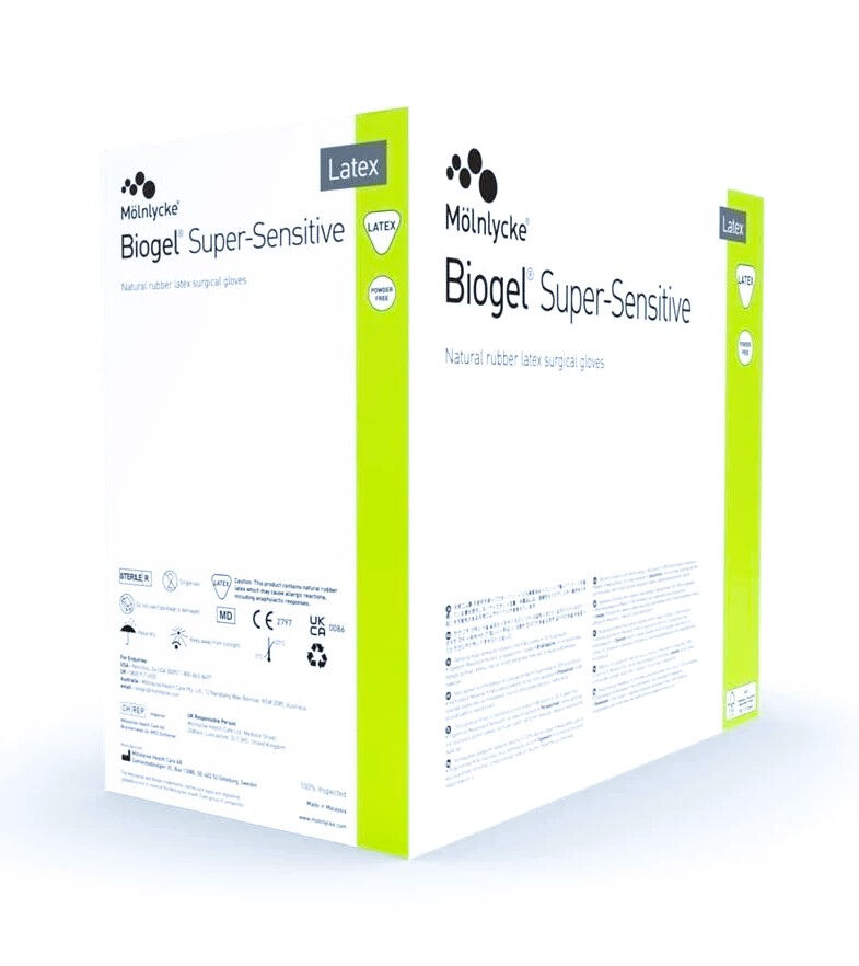 Biogel Super-Sensitive latex steriele handschoenen per 50 paar 