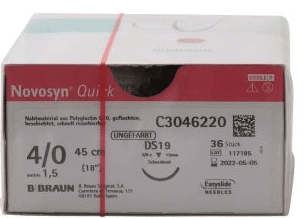 Bbraun Novosyn Quick C3046220 hechtdraad ongekleurd 4-0 45cm DS19 naald per 36st