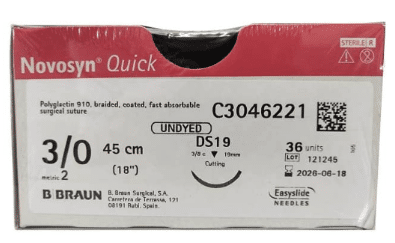 Bbraun Novosyn Quick C3046221 hechtdraad ongekleurd 3-0 45cm DS19 naald per 36st. - afbeelding 0