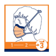 Halyard FluidShield condensvrij chirurgisch masker met so soft voering met omwikkelbaar vizier,100 stuks, oranje - afbeelding 0