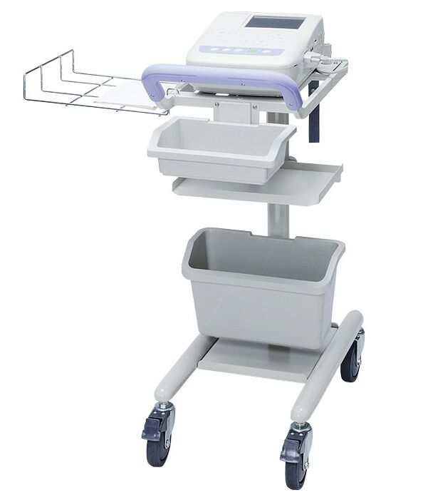 Trolley voor Cardiofax ECG Toestel Nihon Kohden met mandje - afbeelding 0