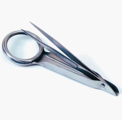 Chirurgisch pincet Semken recht 10cm met vergroot glaasje per ST