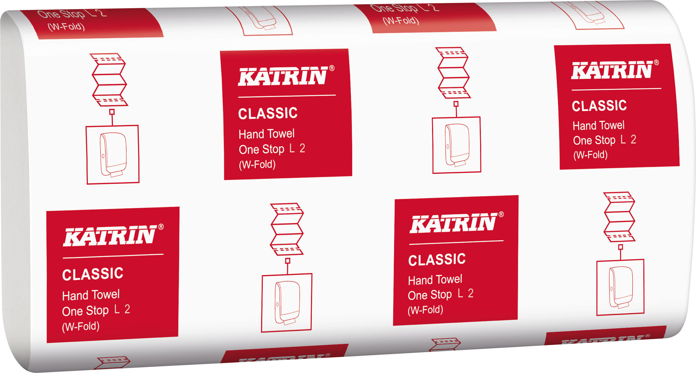 Katrin Classic papieren handdoekjes W-fold L2 32x20,3cm per 25x120st.