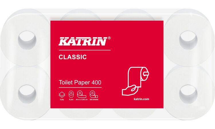 Katrin Classic Toilet 400 vel op een rol per 48st.