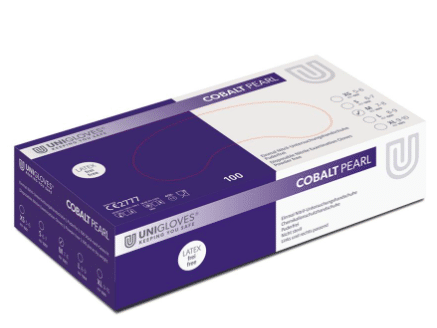 Paarse nitril handschoenen Cobalt pearl unigloves per 100st maat XL - afbeelding 1
