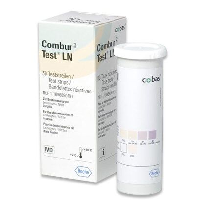 Combur 2 Leukocyten Nitriet urine teststroken per 50st. - afbeelding 0