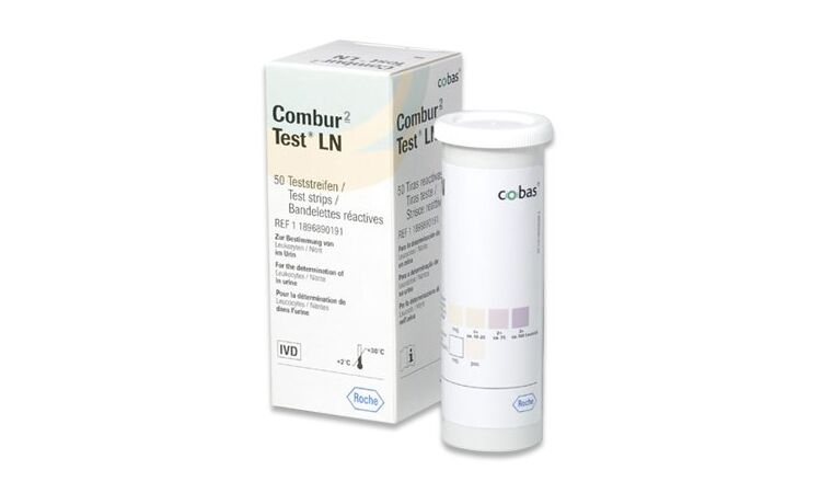 Combur 2 Leukocyten Nitriet urine teststroken per 50st. - afbeelding 0