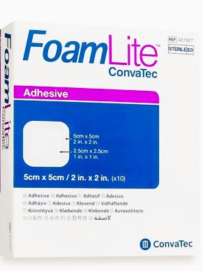 Convatec Foam Lite steriel schuimverband met kleefrand 5cmx5cm per 10ST