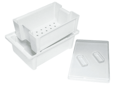 Instrumenten desinfectiebak met zeef 4L 34.3cm lang x 21.3cm breed x11.5cm hoog  - afbeelding 1