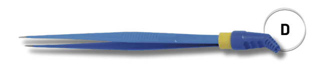 Disposable bipolair pincet prima medical recht 0.5mm tip 15cm 3m kabel per 10st.