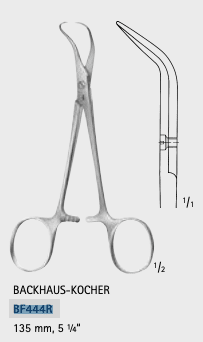 Aesculap doekklem backhaus kocher 135mm per stuk