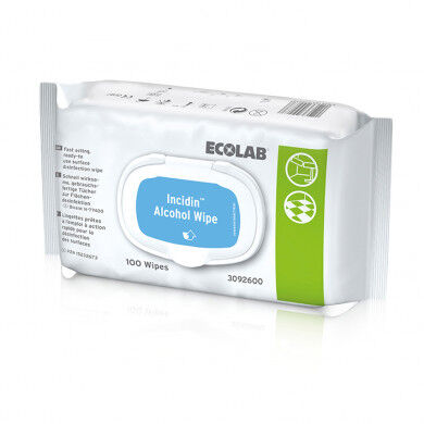 Ecolab incidin alcohol desinfectiedoekjes 20x20cm per 100st.
