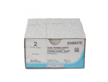 Ethicon hechtdraad 2 x 70 cm 2 non needled silk EH6837E per 24st.