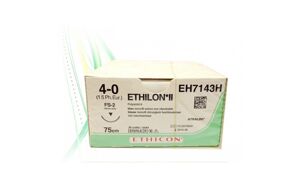 Ethilon hechtdraad 4-0 75cm zwart, FS-2 naald EH7143H 36st