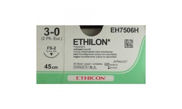 Ethilon hechtdraad 3-0 FS-2 naald (EH7506H - 653H) per 36st. - afbeelding 0