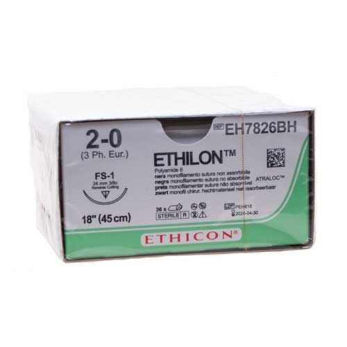 Ethilon hechtdraad EH7826BH 2-0 45 cm & FS-1 naald per 36st.