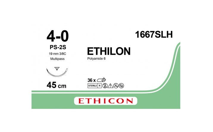 Ethilon Hechtdraad 1667SLH 4-0 PS-2S 45CM 36st